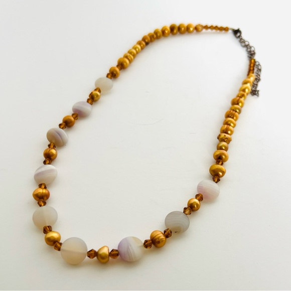 Pearl with Stones Necklace - Picture 1 of 3